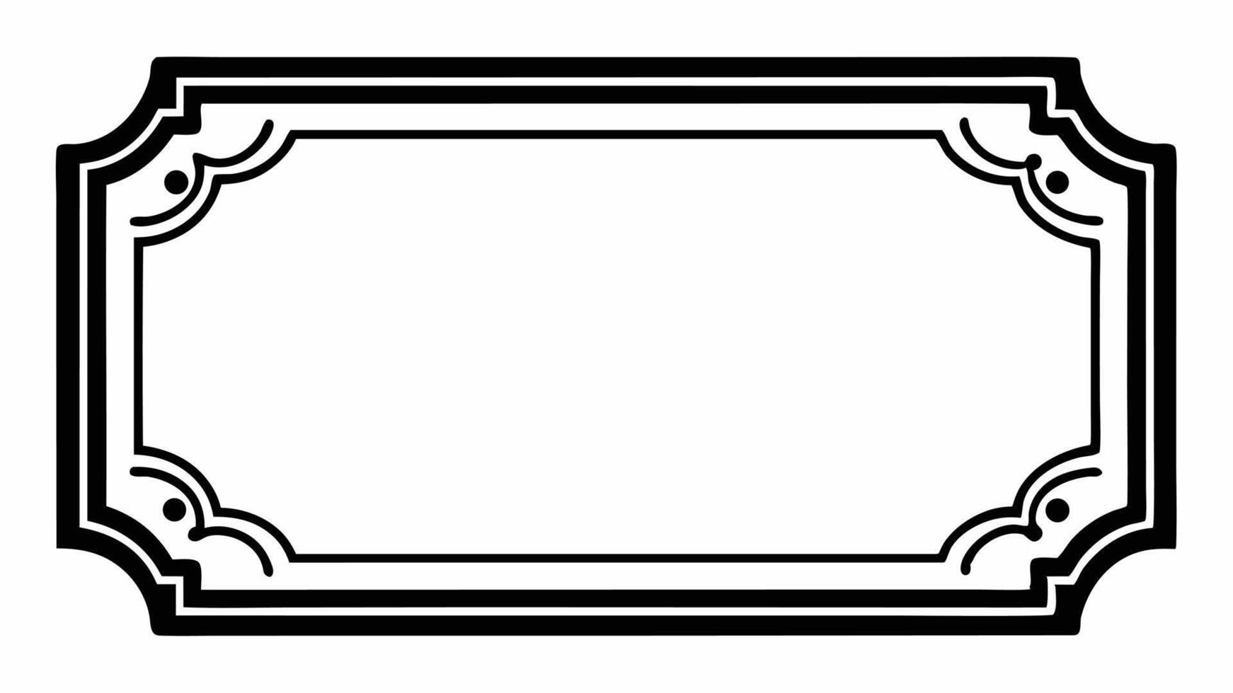 A black and white picture of a frame, page border vector