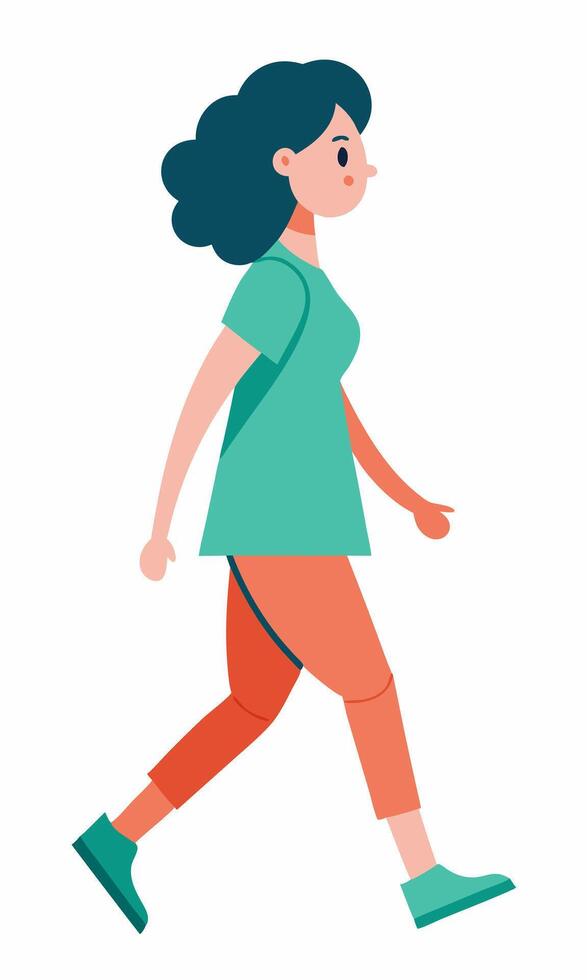 A woman walking illustration vector