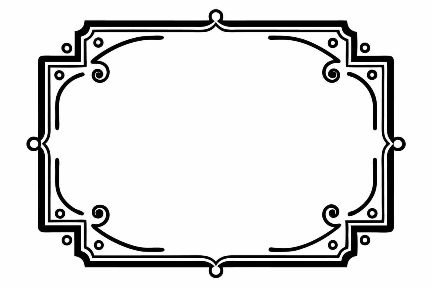 design of A black and white square frame with ornate design vector