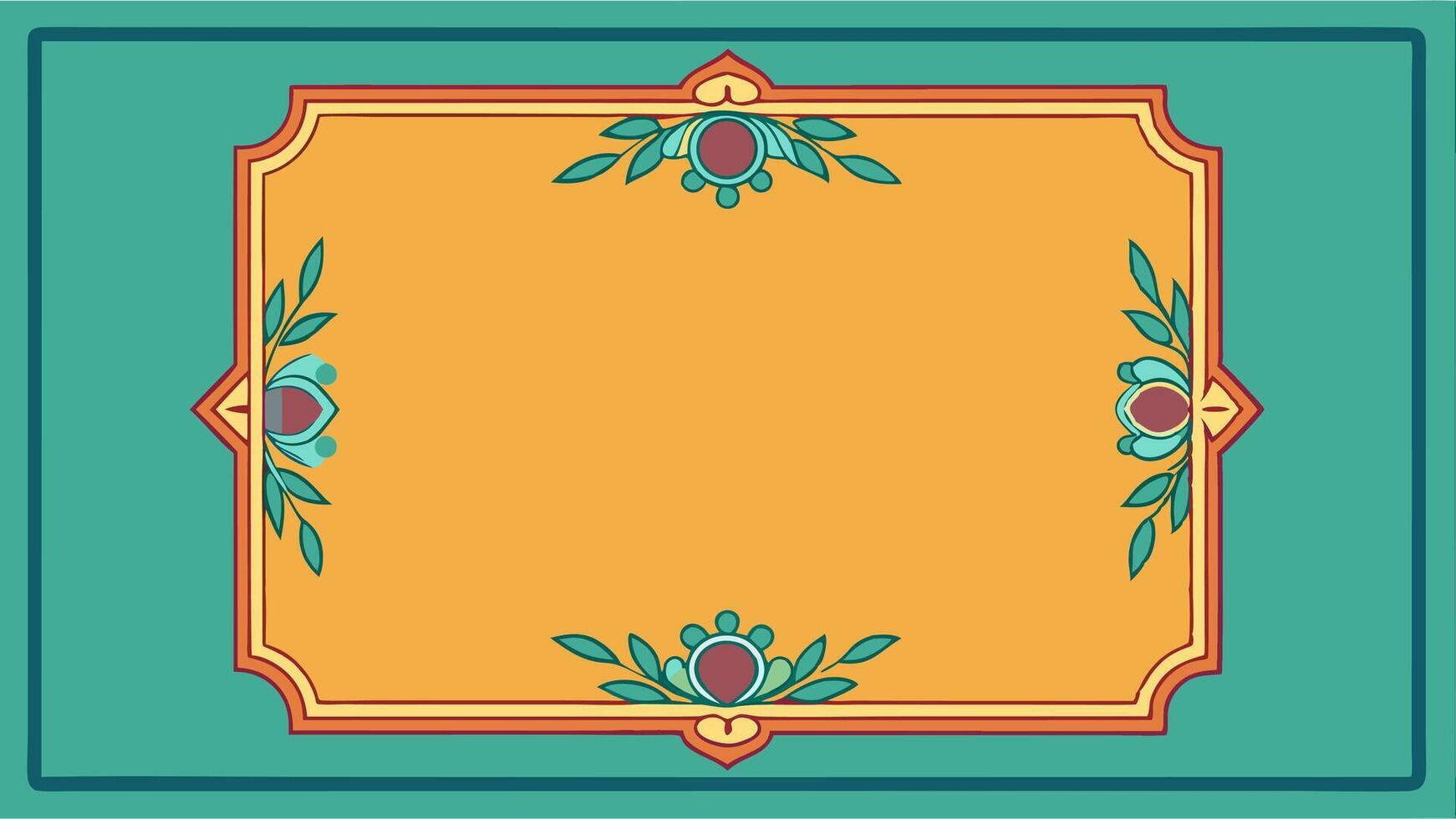 Design of An ornate frame with a border and flowers vector