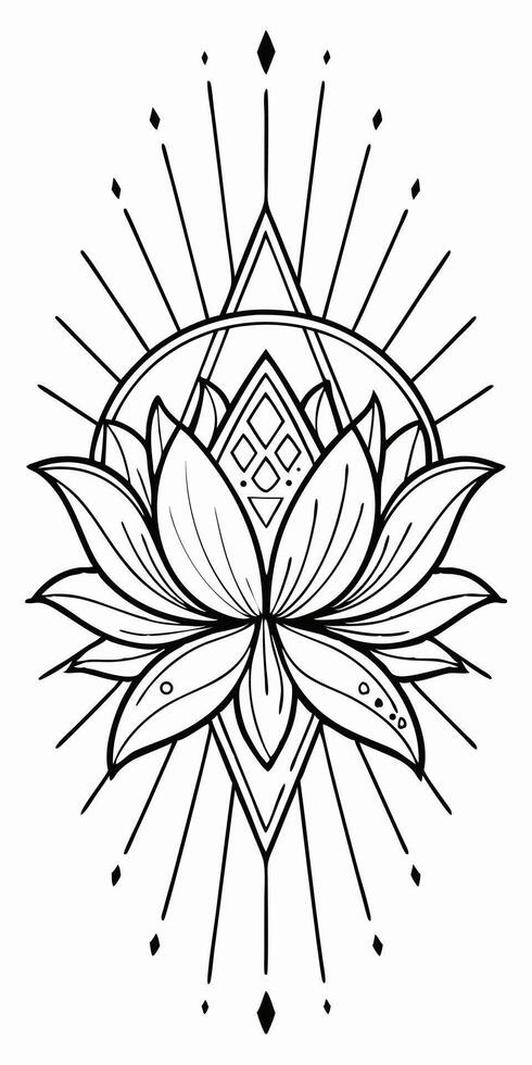 a tattoo design with a lotus flower vector