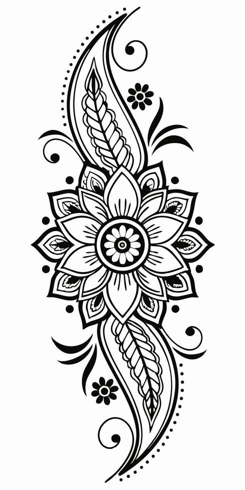 Radiating lines form a stunning mandala flower piece. vector