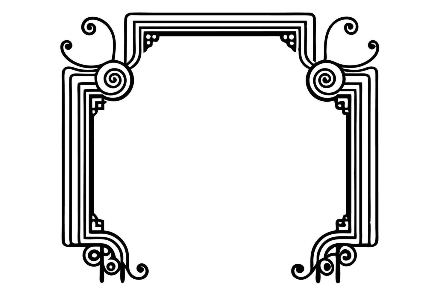 Design of An ornate frame with a black and white design vector