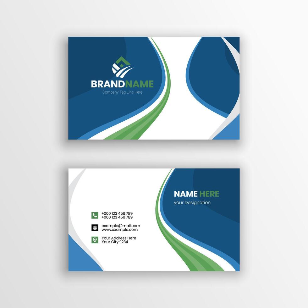 Blue business card design Template Layout vector