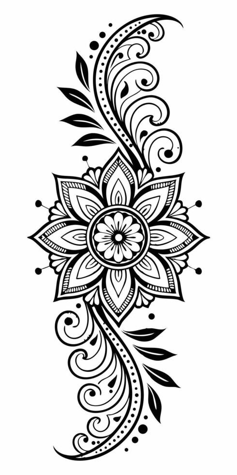 Flower petals spiral out in a sacred mandala. vector