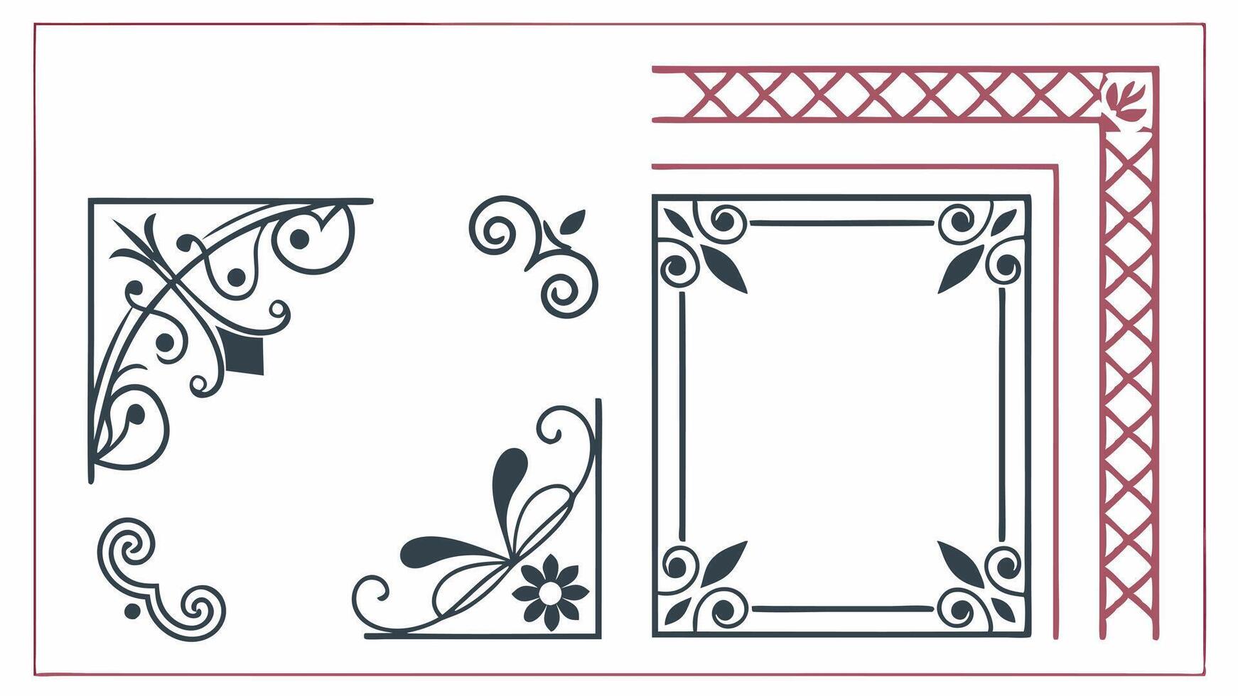 Handmade Decorative Frame Set vector