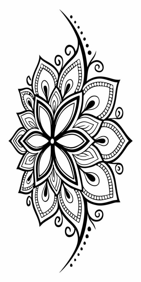 Artful ink forms a meditative mandala bloom. vector
