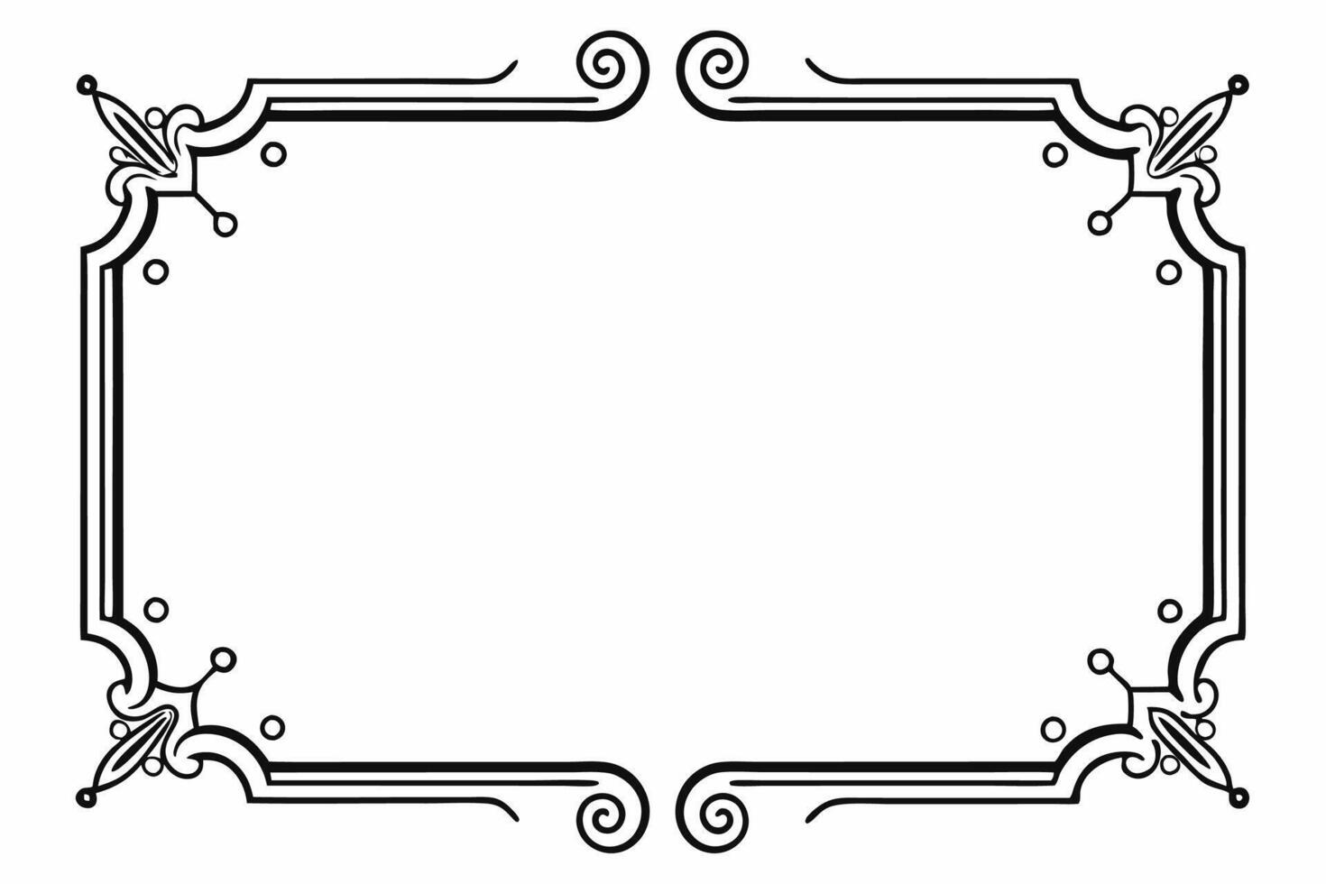 design of A black and white frame with ornate design vector