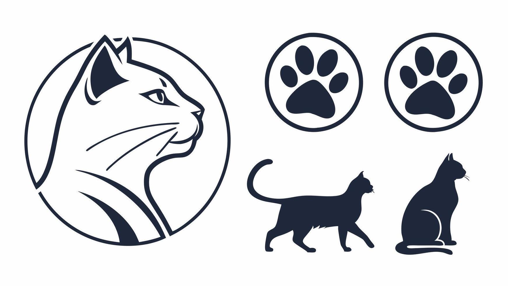 cat and dog icons set, illustration vector