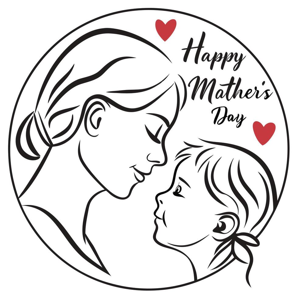 Mother Day Love in Lines vector