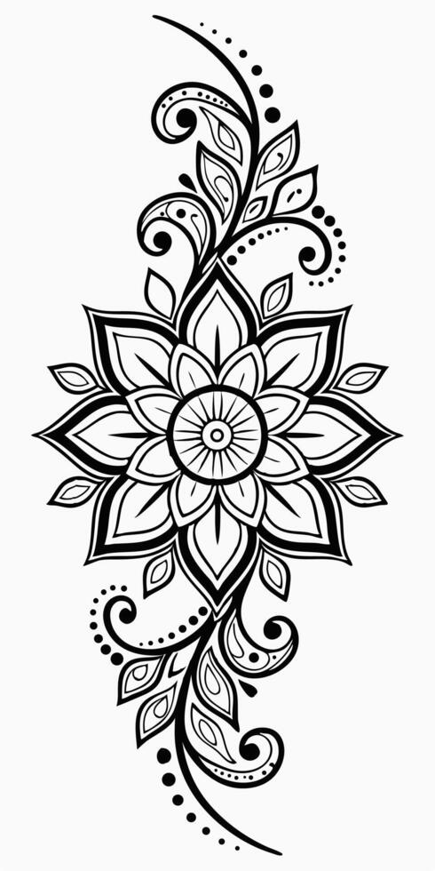 Intricacy defines every petal of this mandala bloom. vector