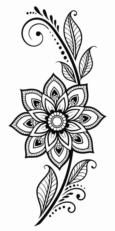 Petals align in spiritual harmony with mandala design. vector