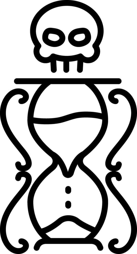 A scary gothic hourglass icon in line style vector
