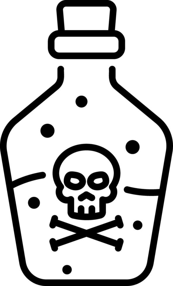 A line style icon of a poison flask vector