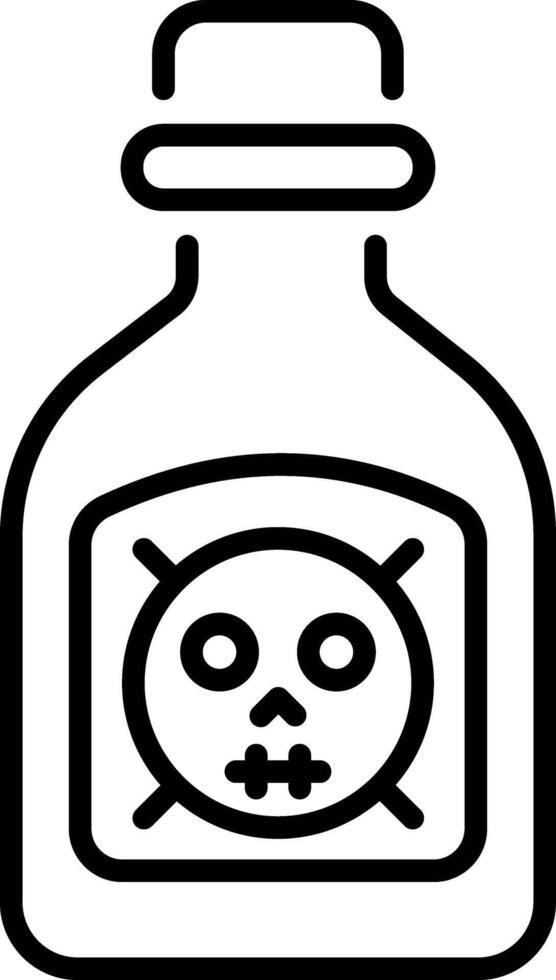 A line style icon of a toxic poison bottle vector