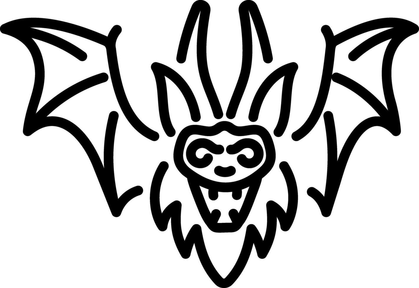 A line style icon of a gothic bat vector