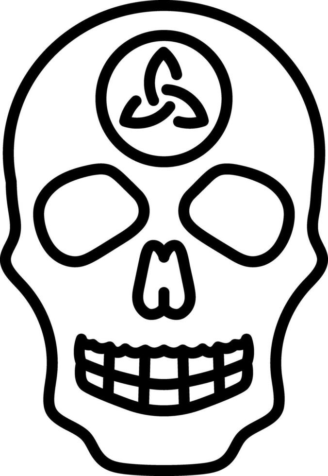 Gothic skull icon in an outline style vector