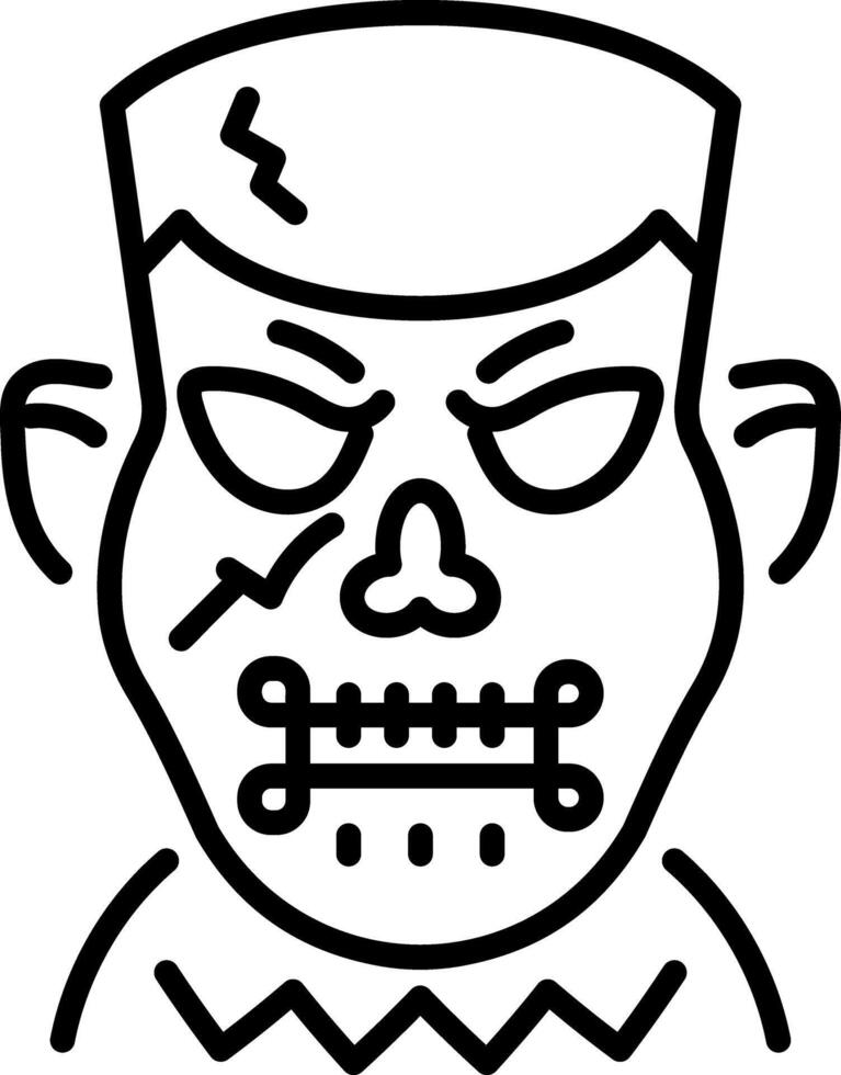 A line style icon of frankenstein mask vector