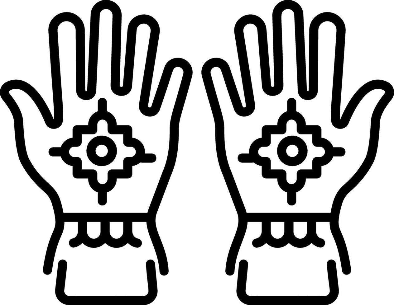 A line style icon of gothic lace gloves vector