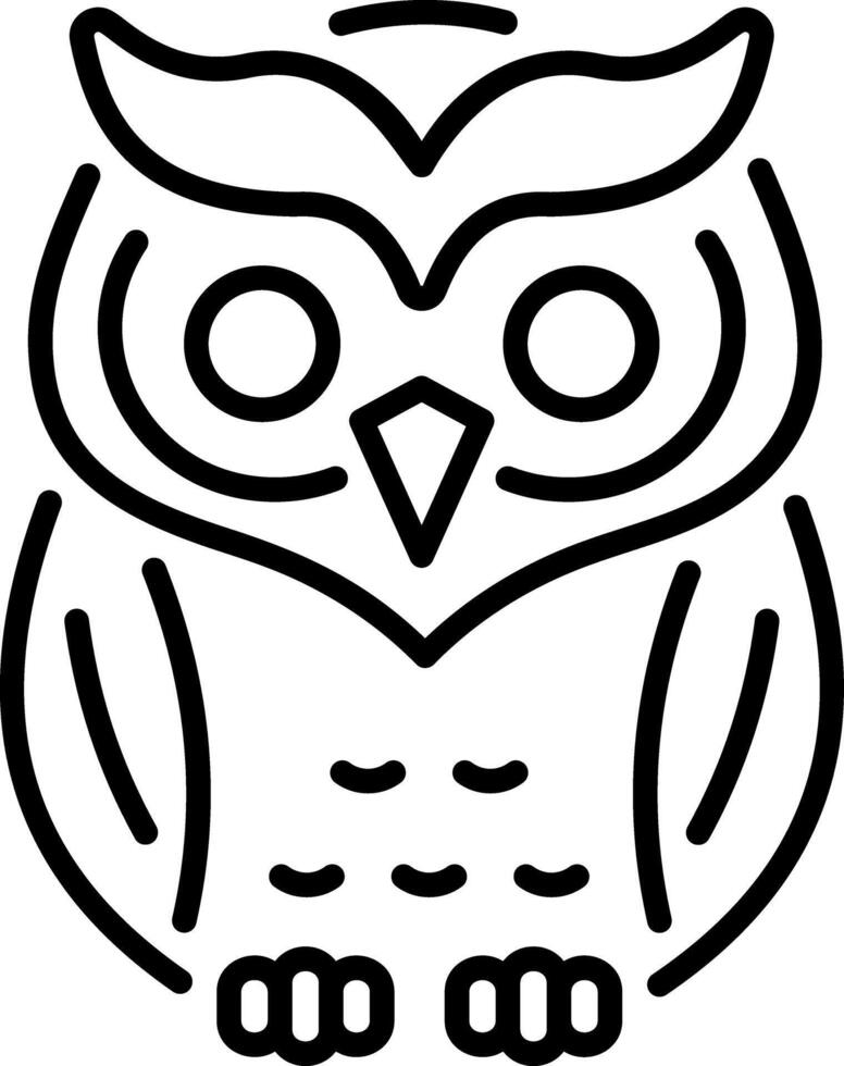 A linear style icon of a spooky owl vector