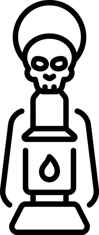 A linear style icon of a spooky lantern vector