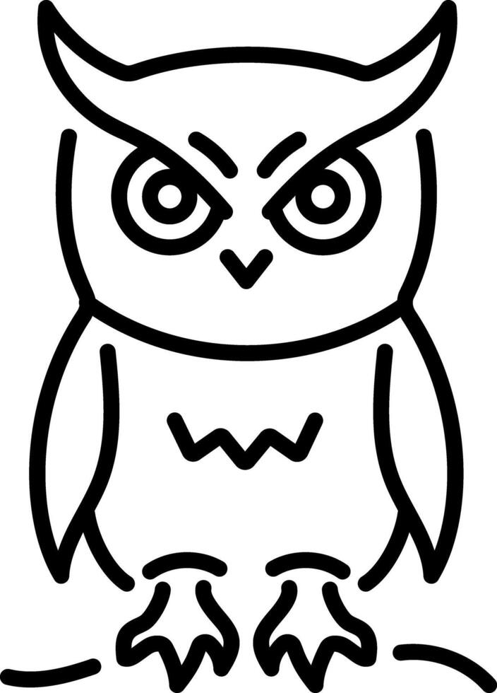 A spooky owl icon in linear style vector