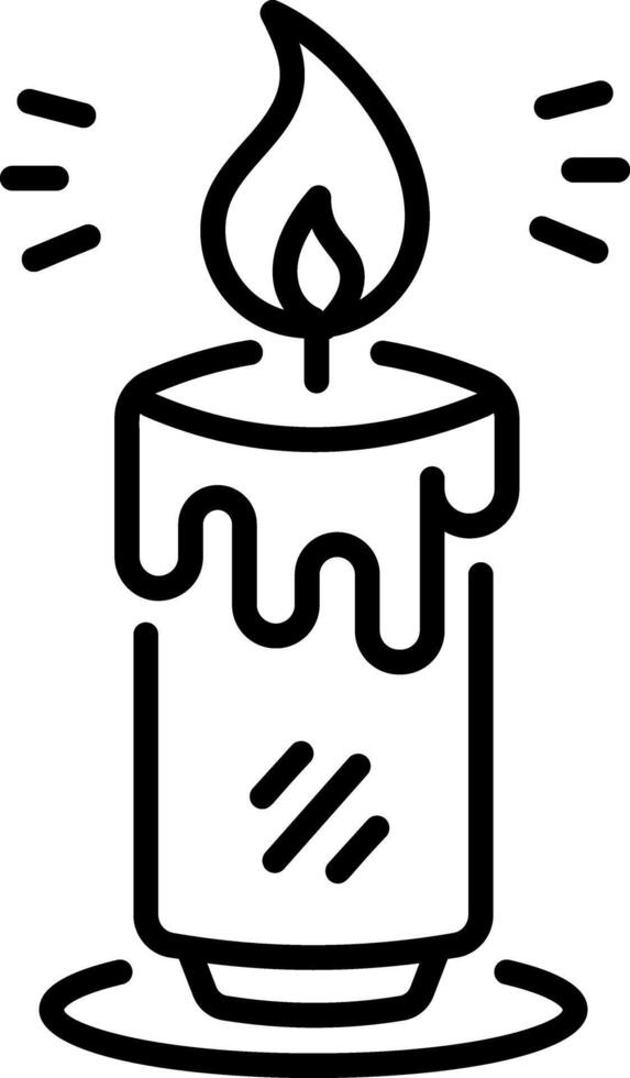 A line style icon of a melting candle vector