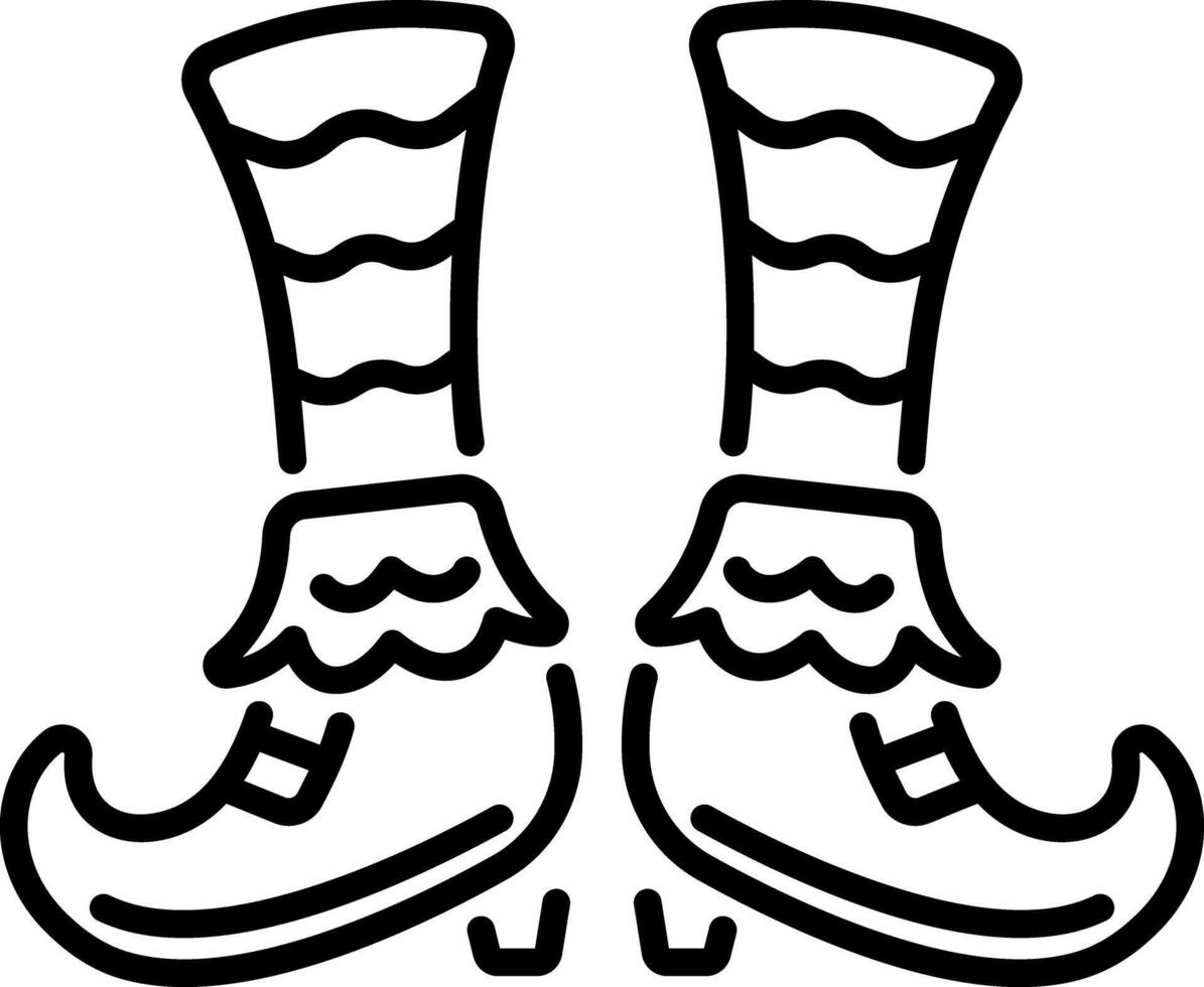 A linear style icon of witch shoes vector