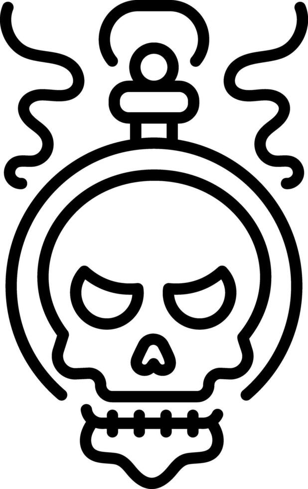 A line style icon of a skull locket vector