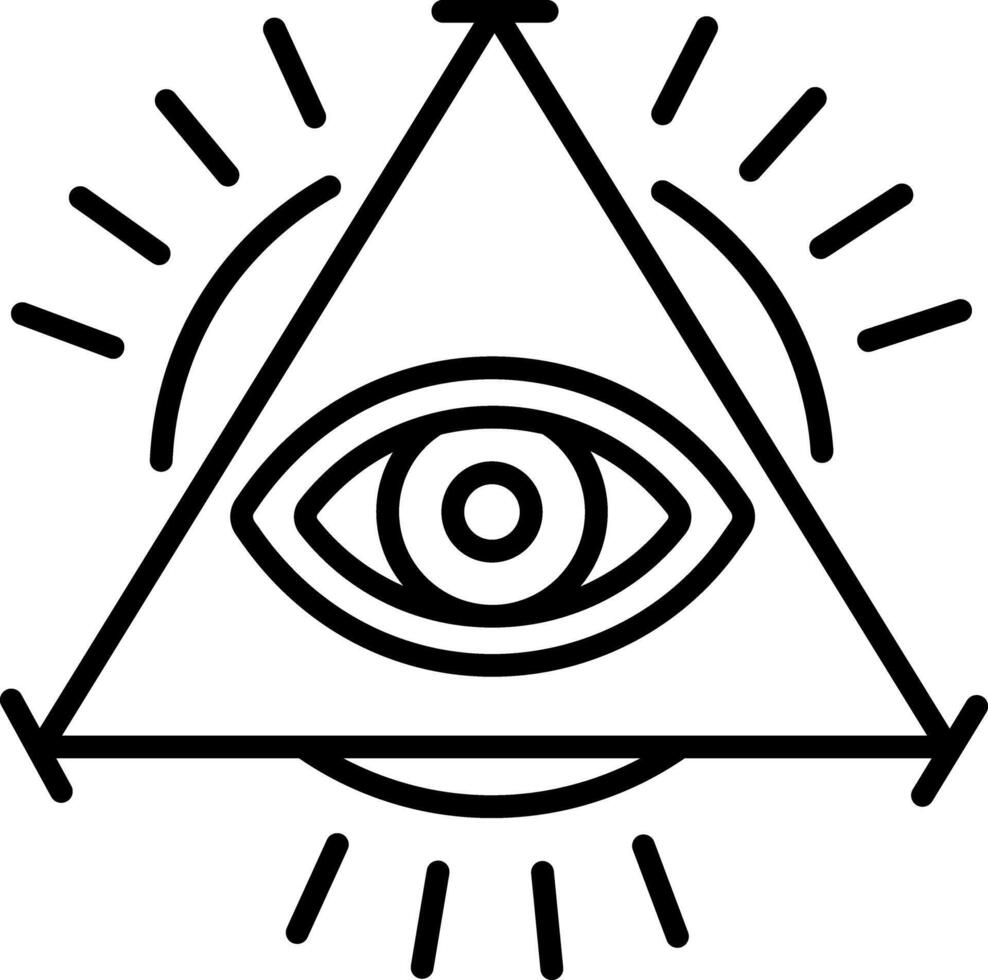 A mystical evil eye icon in linear style vector