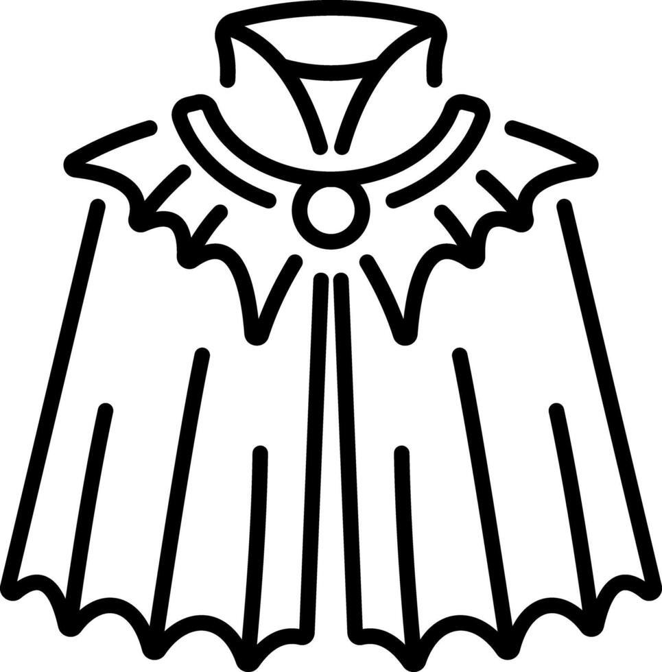 A line style icon of gothic cape vector
