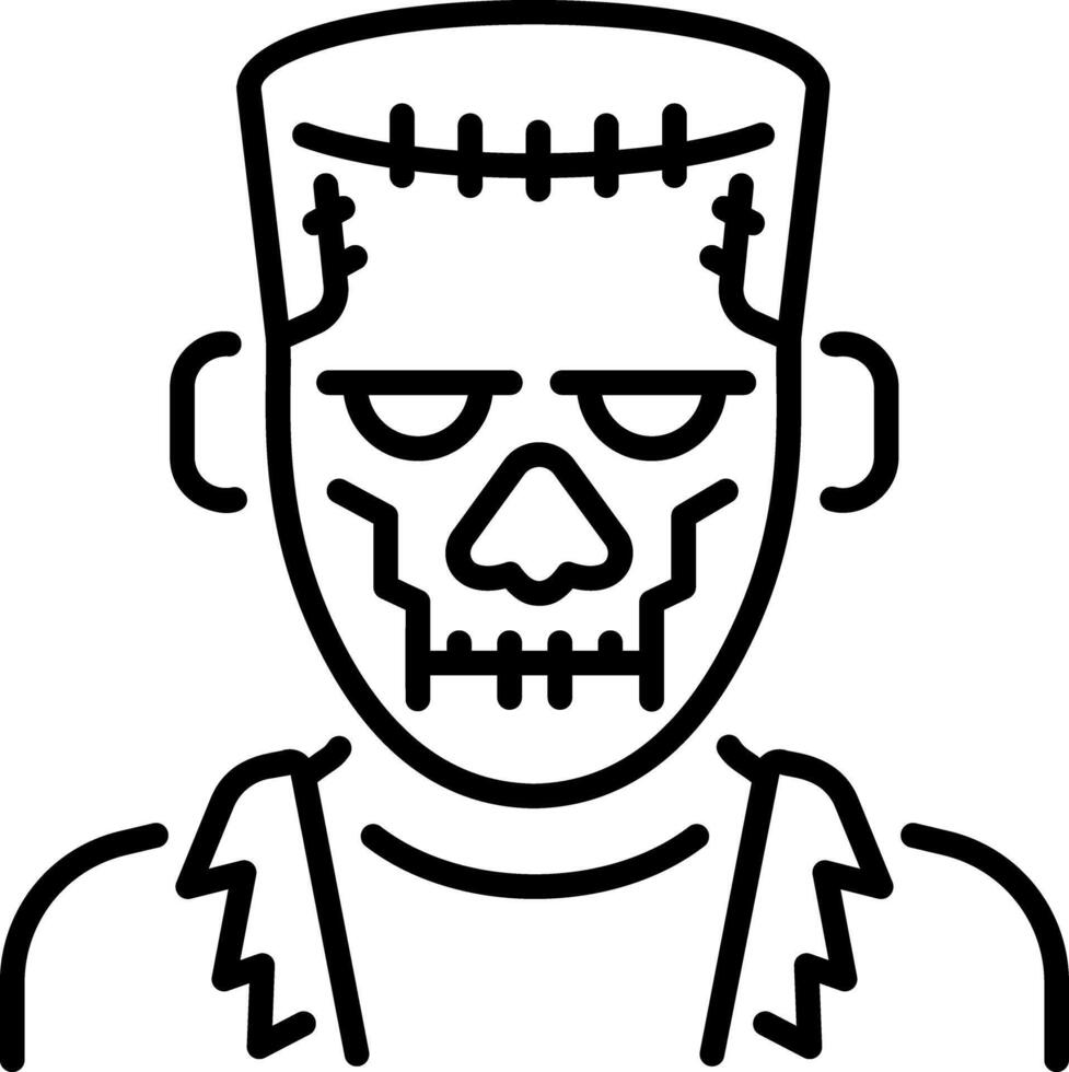 Frankenstein head icon in an outline style vector