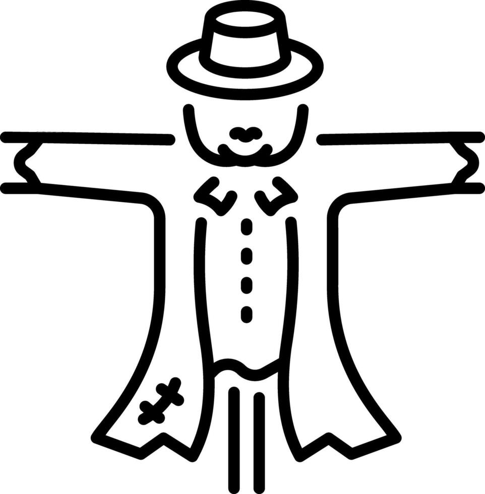 A linear style icon of a spooky scarer vector