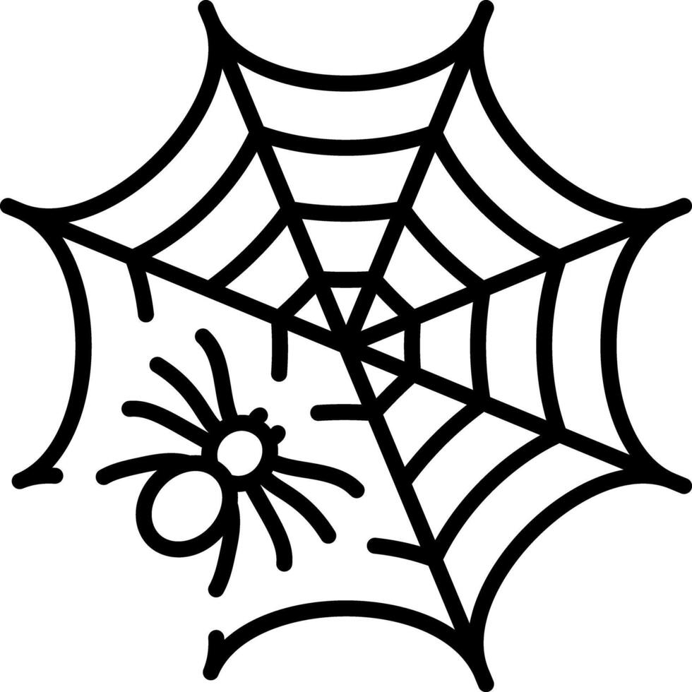 A linear style icon of a spooky spiderweb vector
