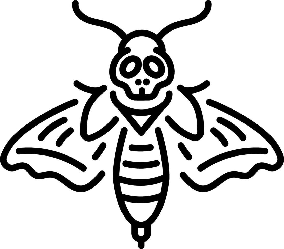 A line style con of a gothic moth vector