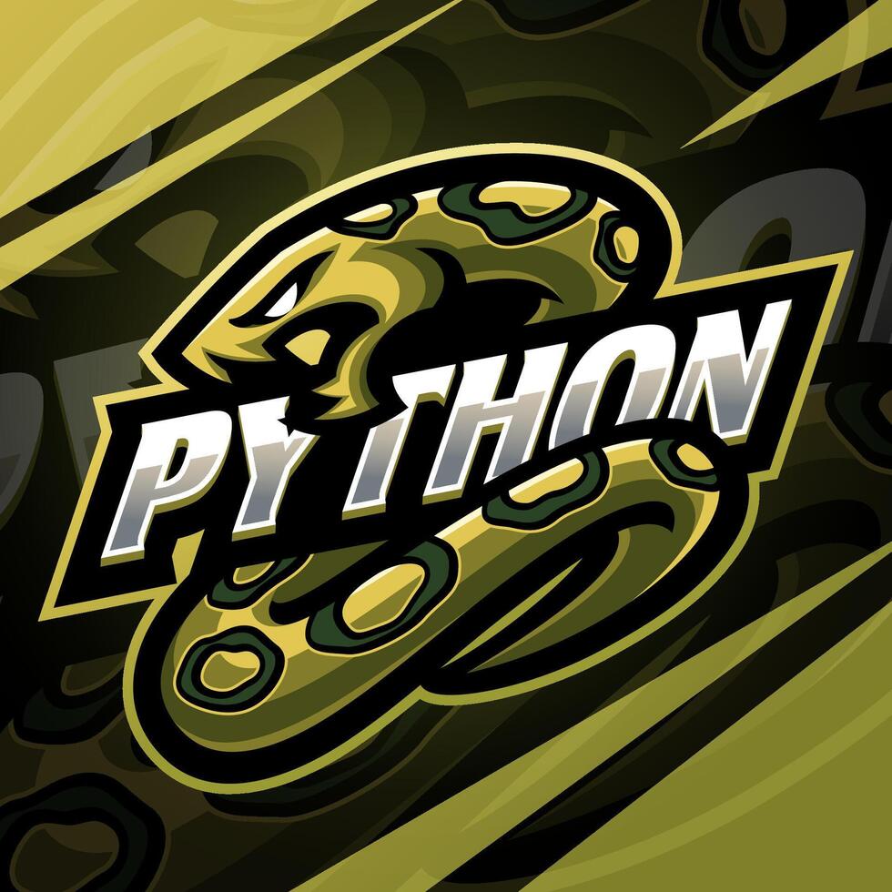 Python esport mascot logo design vector