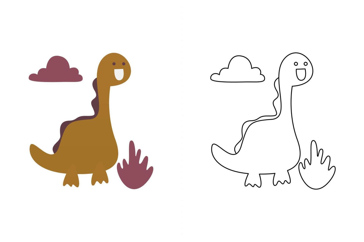 cute dinosaur, coloring sheet vector