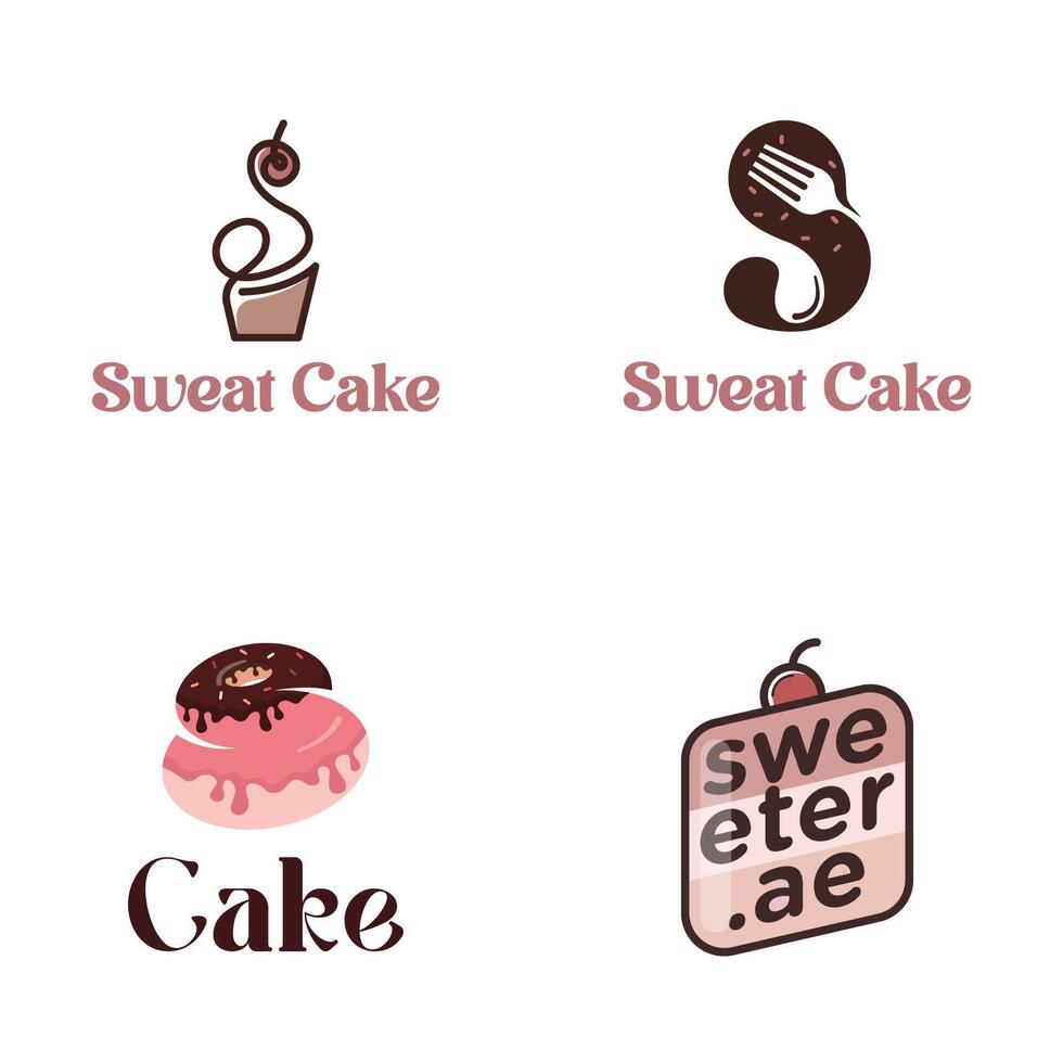 Sweat cake logo set design template vector