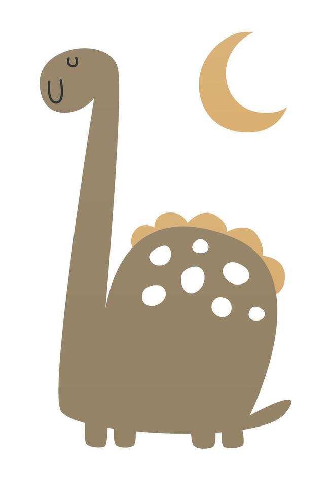 Cute cool scandinavian dinosaur nursery room wall art decor vector