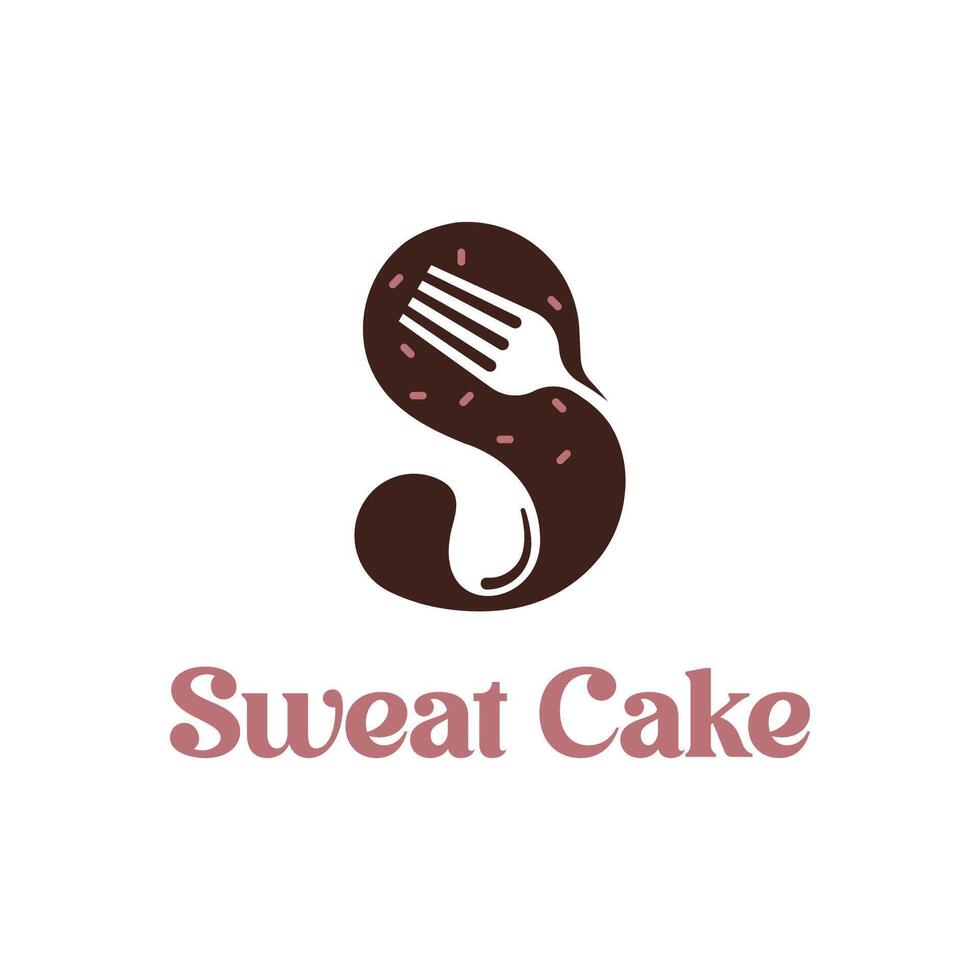 Sweat S cake logo design template vector