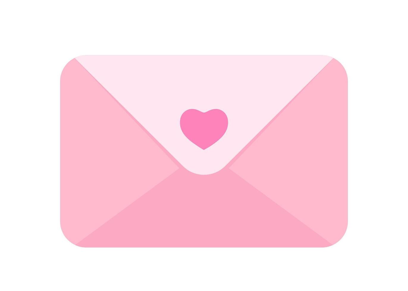 Pink Envelope with Heart. Design Template for Valentines Day Card, Wedding invitation. illustration. vector