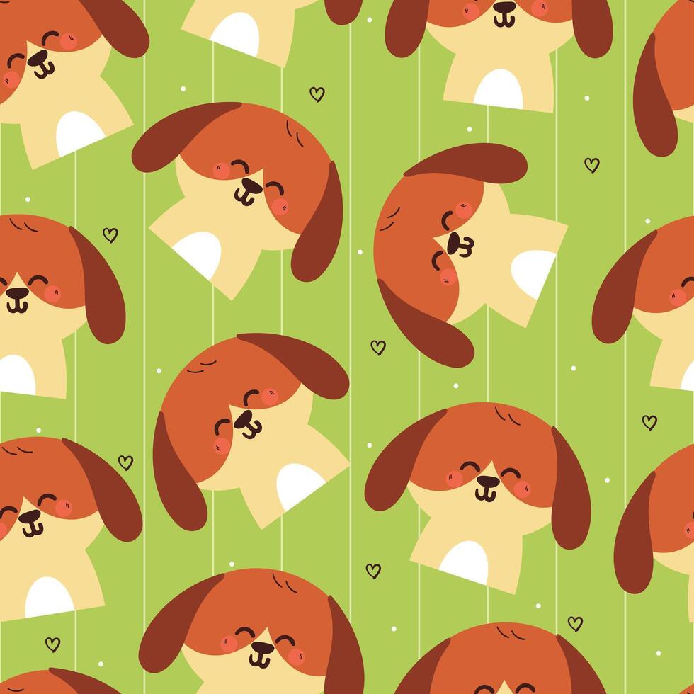 seamless pattern cute cartoon puppy smiling. animal pattern for wallpaper, background and gift wrap paper vector