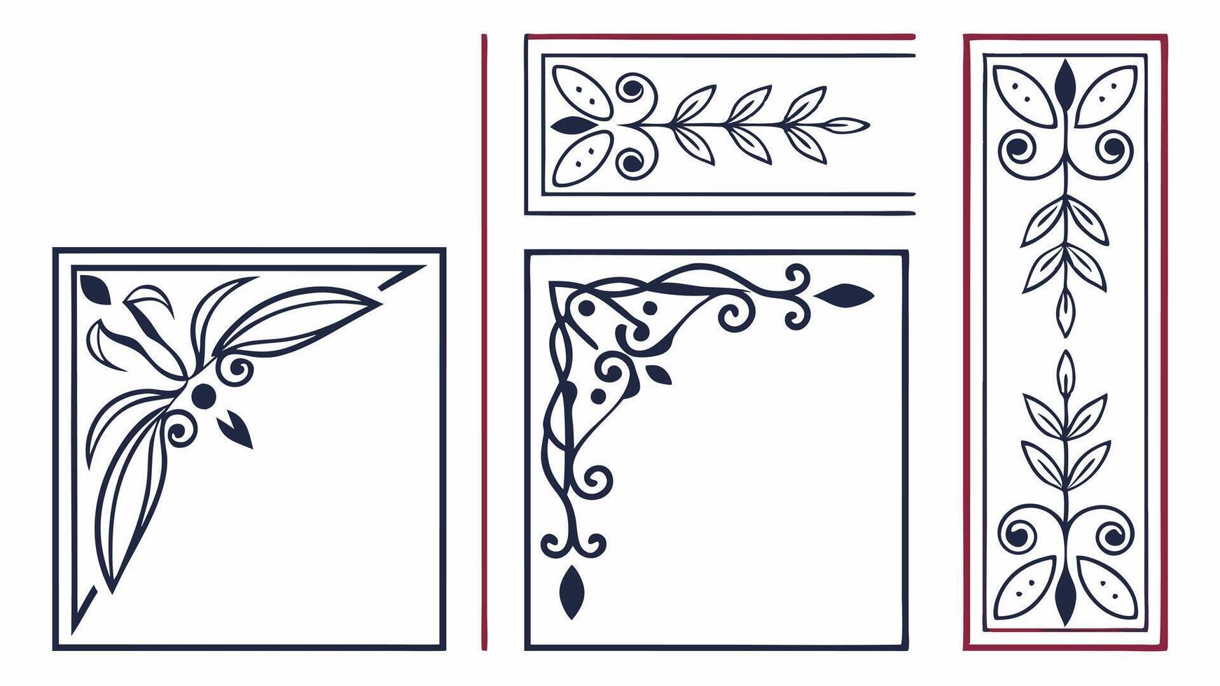 Four different decorative designs on a white background vector