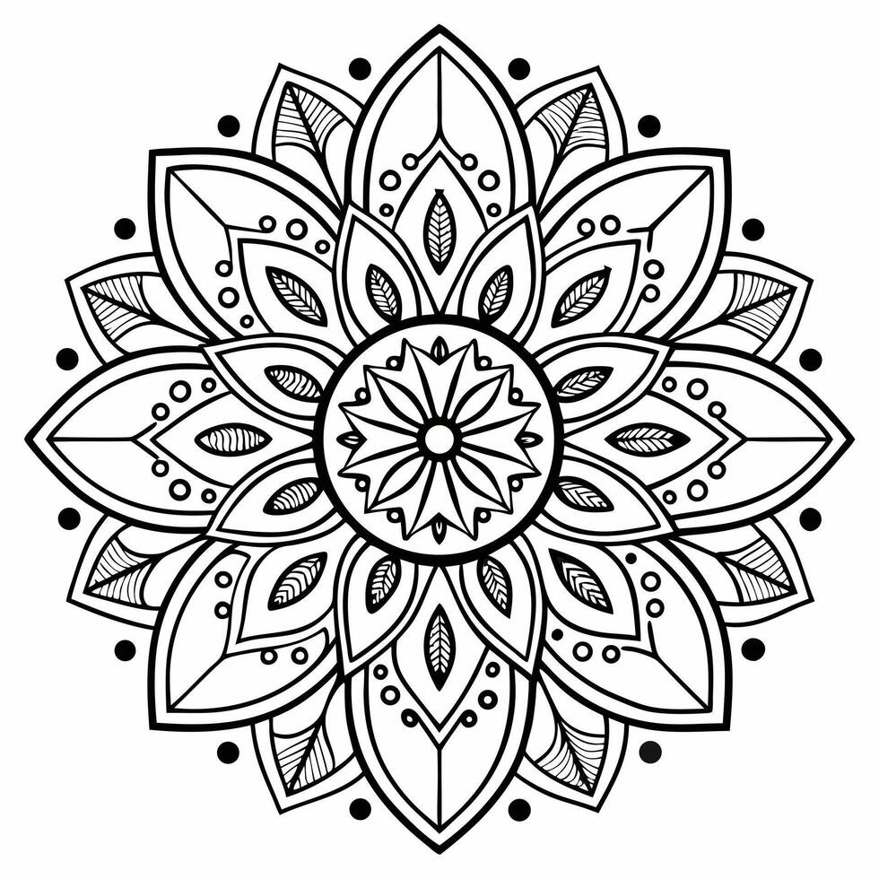Floral shapes echo through a balanced mandala design. vector