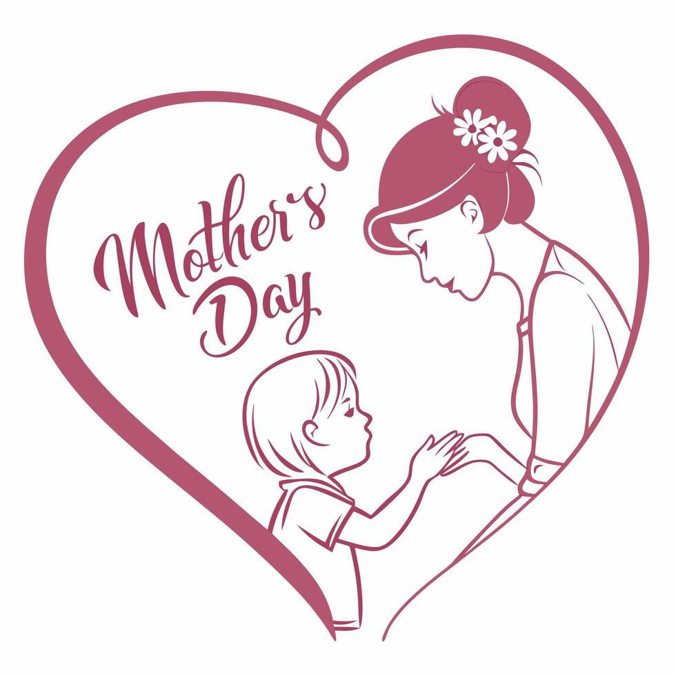 Honoring Mom with Illustration vector