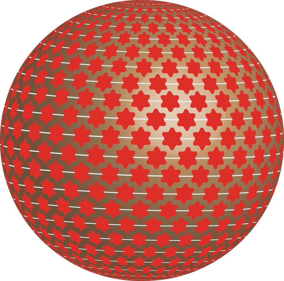 Ball shape with red and gold pattern vector