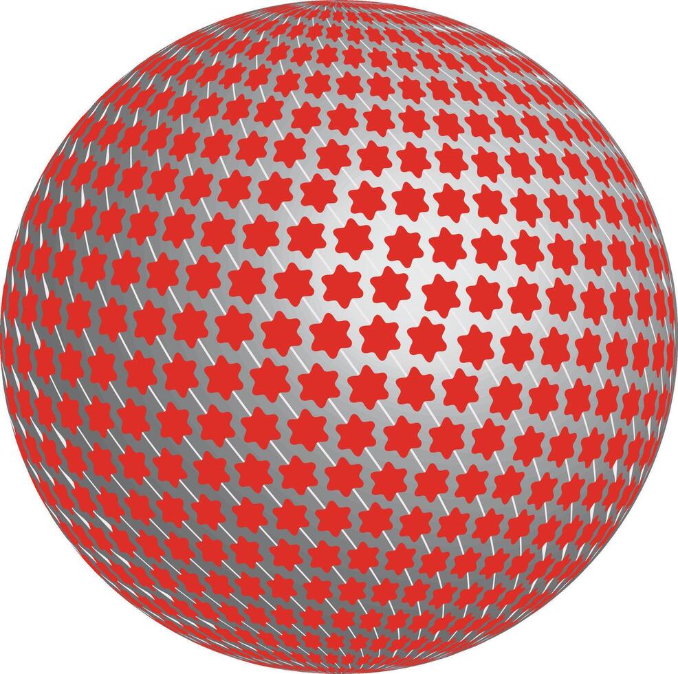 Red and Silver Geometric Sphere vector