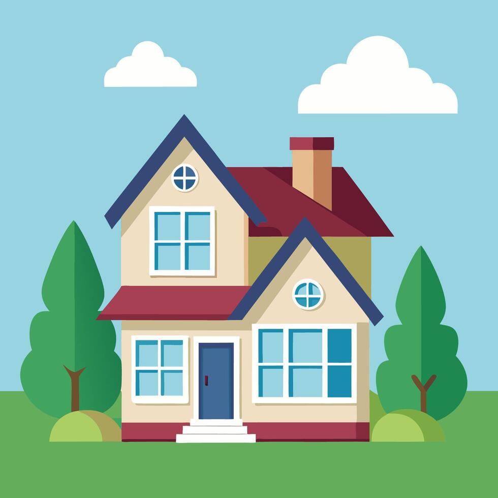 Home with a chimney vector