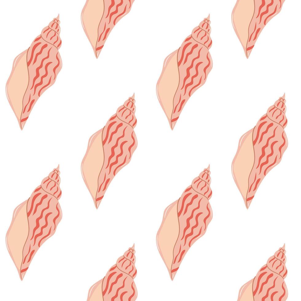 Decorative pattern featuring colorful shells on a white background vector