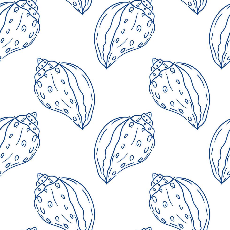 Shell patterns create a harmonious design of marine life on a clean background vector